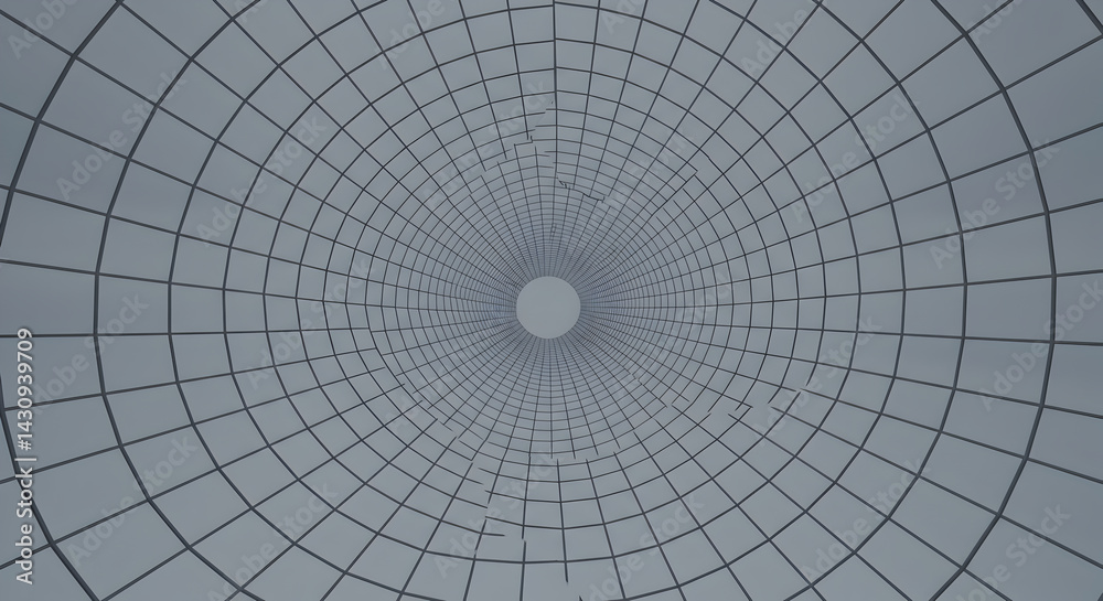 Naklejka premium Geometric Network Illusion Forms A Captivating Radial Pattern Visual