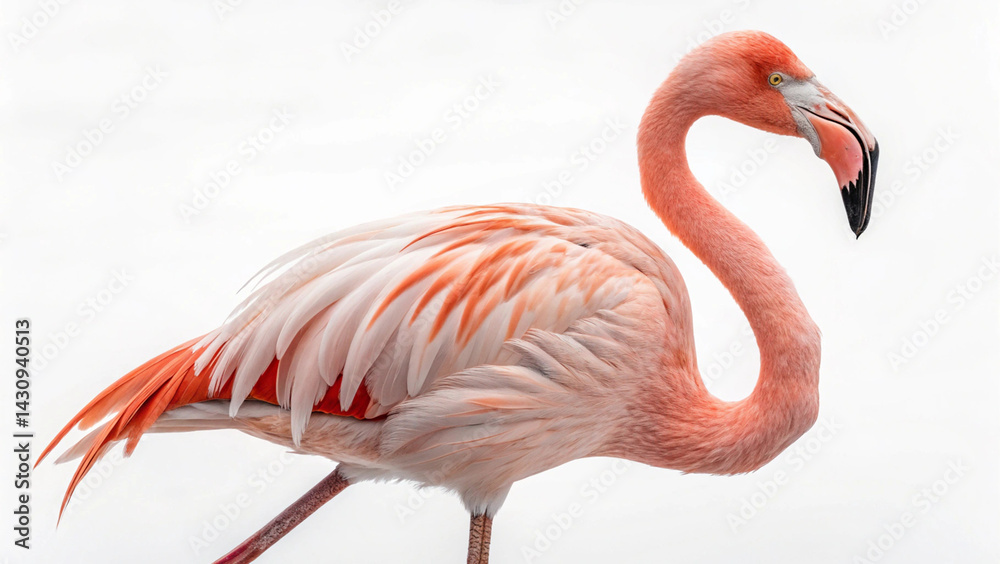 Fototapeta premium Flamingo Photography with White Backdrop