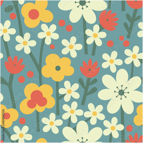 Seamless flowers.Vintage botanical flowers. Floral seamless patterns. Style for banners, wallpaper, posters, websites, online.Vector illustration  fabric, interior decor and other users design.
