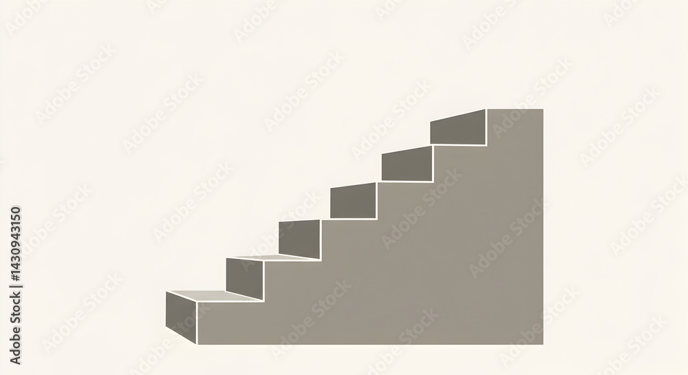 Conceptual Staircase To Success Grey Ascending Steps On Pale Background Conceptual Staircase To Success Grey Ascending Steps On Pale Background