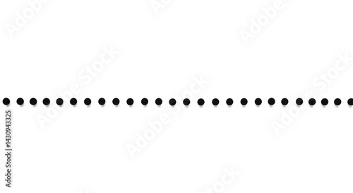 Minimal Black Dots Arranged In A Horizontal Line On White Background