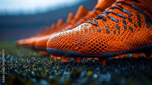 Dramatic product shoot of football gear a focus on texture