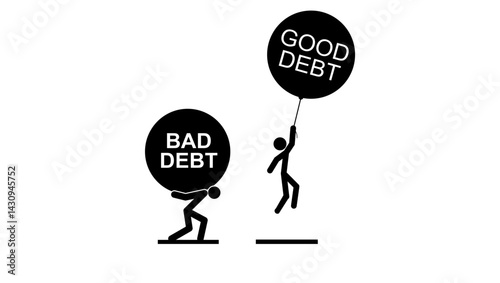 Good Debt and Bad Debt , black isolated silhouette