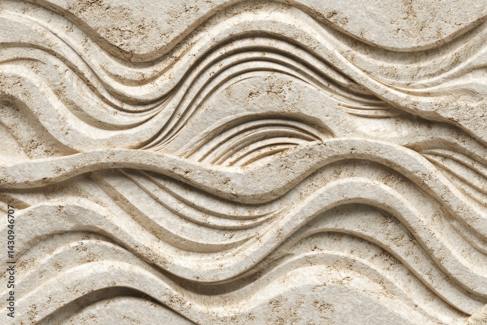 Sculpted stone waves create a textured, minimalist relief pattern viewed from above, evoking a serene and timeless aesthetic. Sculpted stone waves create a textured, minimalist relief pattern viewed from above, evoking a serene and timeless aesthetic.