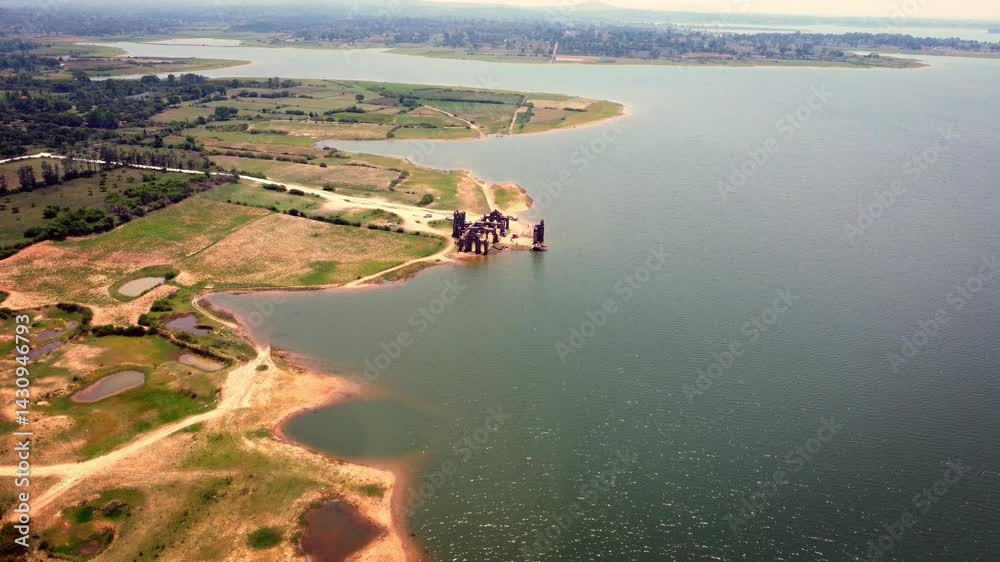 Ariel shot of Shettihalli Rosary Church. Located in Hassan district in ...