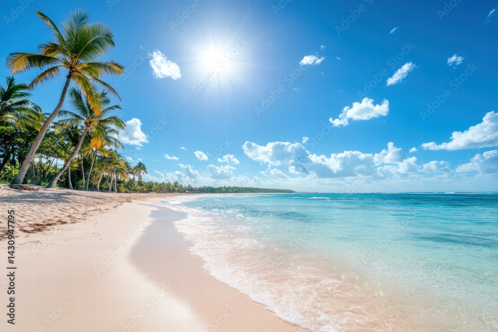 Fototapeta premium Tropical fish swimming in clear blue water near coral reef