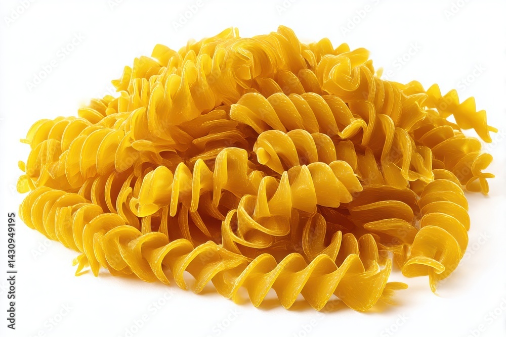 Pile of fusilli pasta, isolated on white background Pile of fusilli pasta, isolated on white background