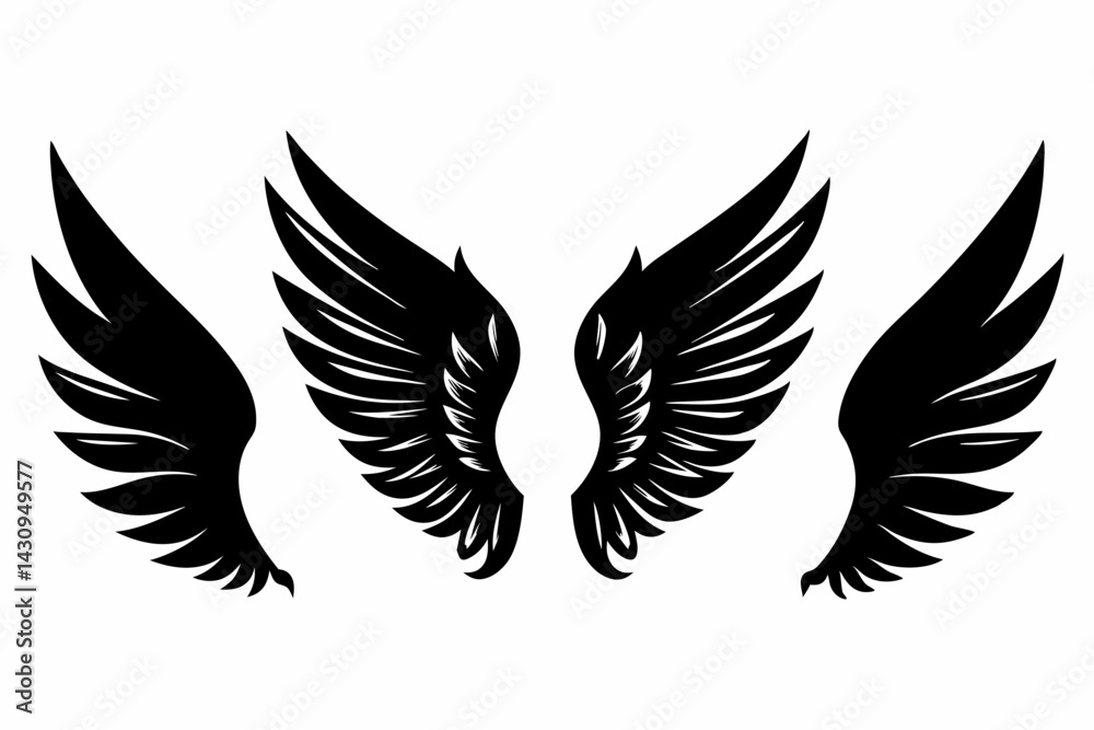 Obraz premium Wing Silhouette Vector