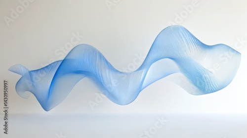 Abstract Flowing Blue Wave Design on Light Background