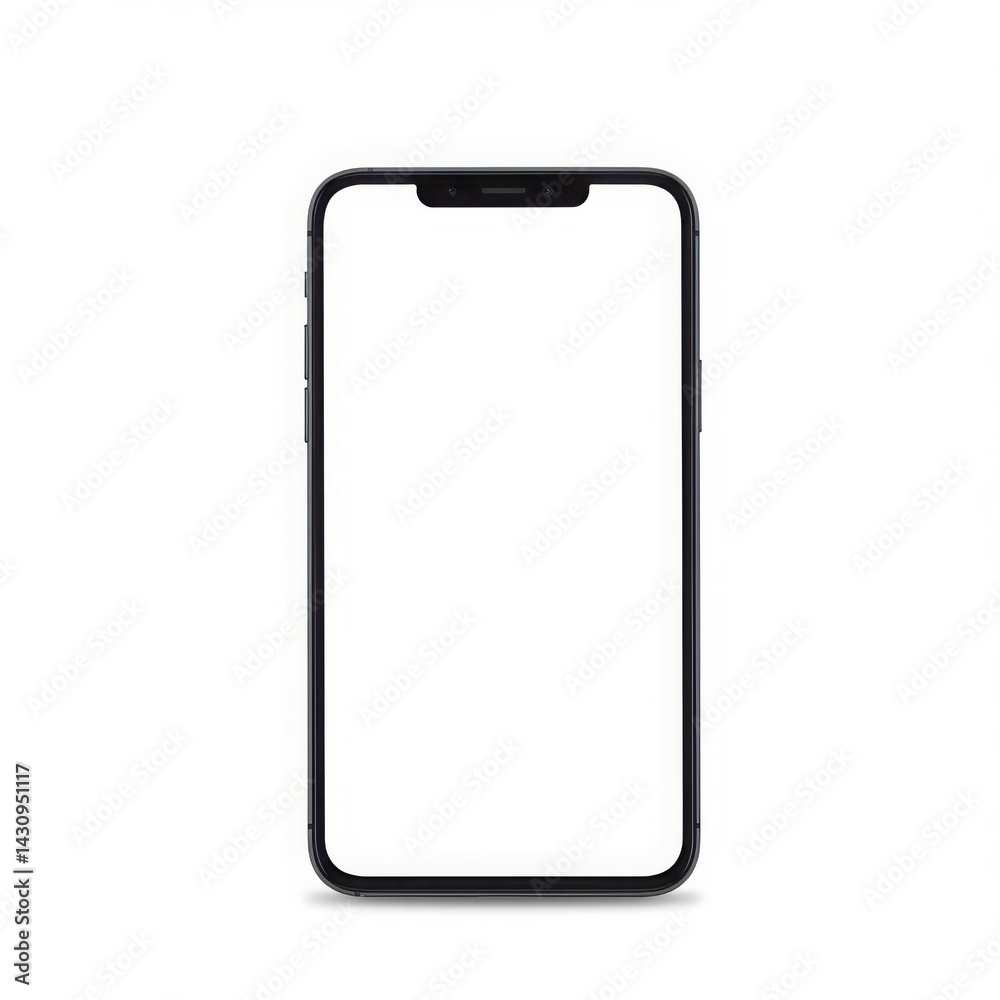 Smartphone with blank screen isolated on white background Smartphone with blank screen isolated on white background