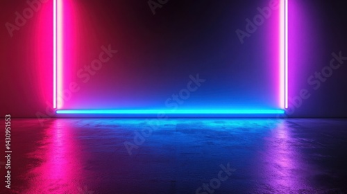 Wallpaper Mural Vibrant Neon Lights with Glowing Reflections on Dark Background Torontodigital.ca