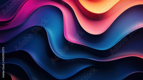 Colorful Fluid Waves Abstract Background with Soft Gradients