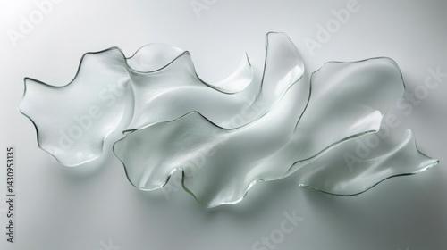 Elegant and Fluid Glass Sculpture with Soft Curves and Waves