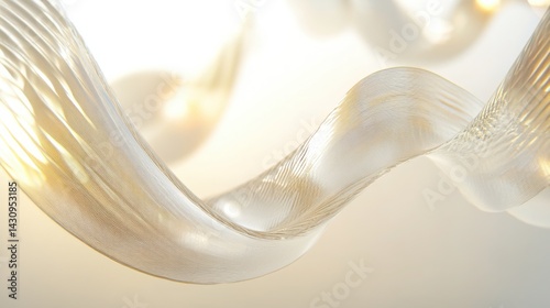 Elegant Flowing Wave in Soft Light with Textured Lines and Curves