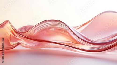 Abstract Flowing Waves in Soft Coral and Pink Hues for Design