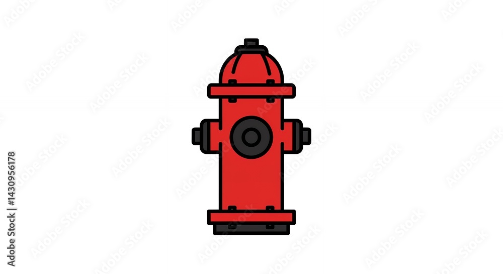 Fototapeta premium Red fire hydrant illustration