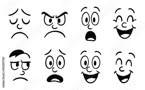 Set of Cartoon Facial Expressions