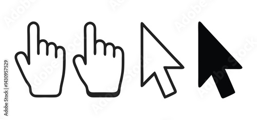 Set of Computer Mouse Cursor Icons
