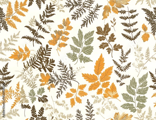 Autumn leaves seamless pattern
