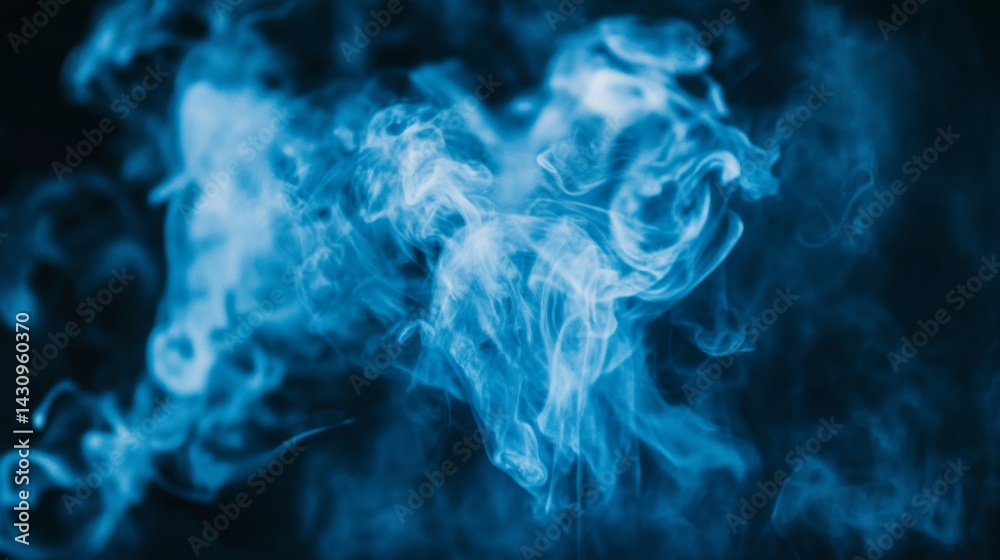 Obraz premium Blue smoke on black background