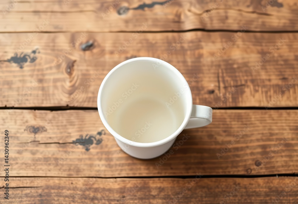 Empty paper coffee cup mockup on rustic wood surface, tabletop, simple Empty paper coffee cup mockup on rustic wood surface, tabletop, simple