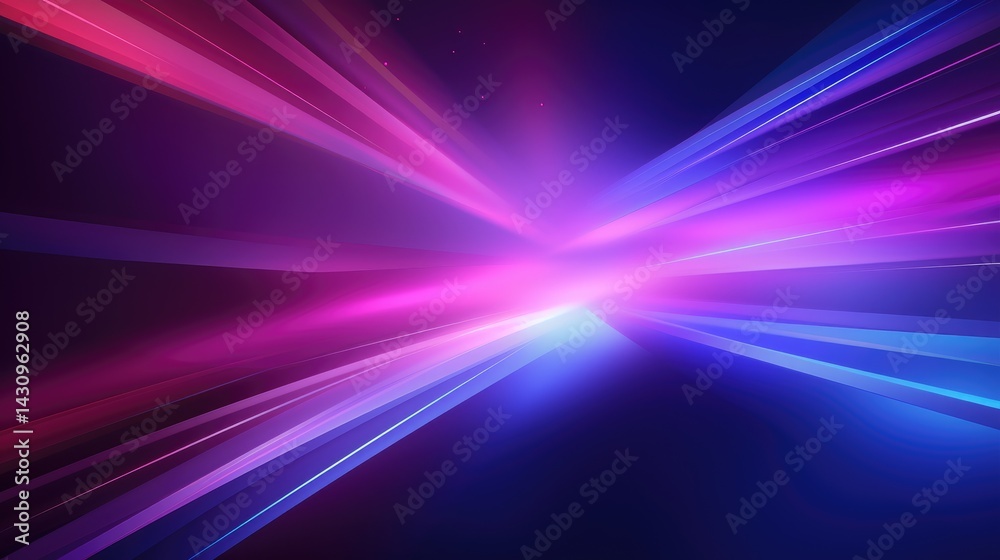 Obraz premium Abstract background with neon light effect and gradient colors. Digital speed motion blur in blue, purple and pink. 