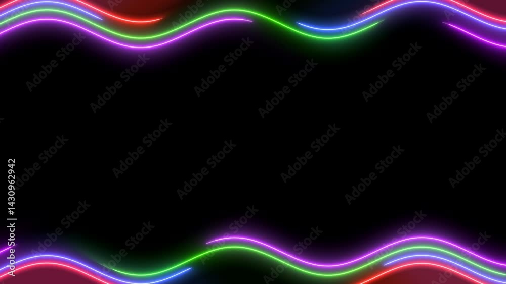 Abstract Neon Waves Background