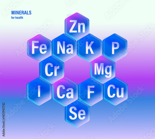 Set of microelements (minerals) useful for human health