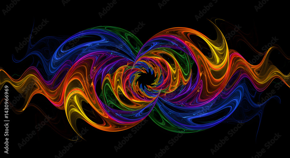 Fototapeta premium Dynamic Spectrum Of Vibrant Waveforms On A Dark Canvas