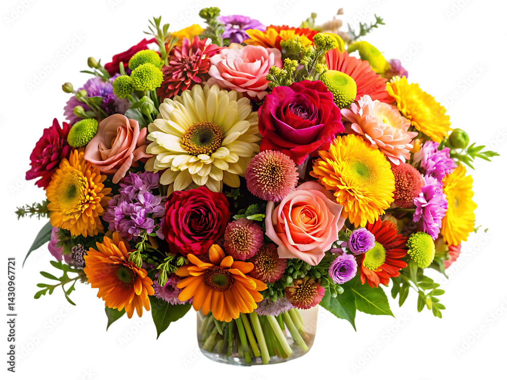 Obraz premium Vibrant Colorful Flower Bouquet in Vase