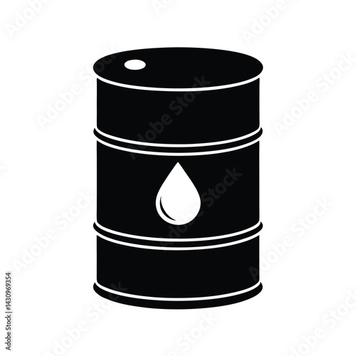 Black silhouette of an oil barrel vector Art & Illustration