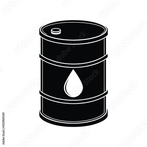 Black silhouette of an oil barrel vector Art & Illustration
