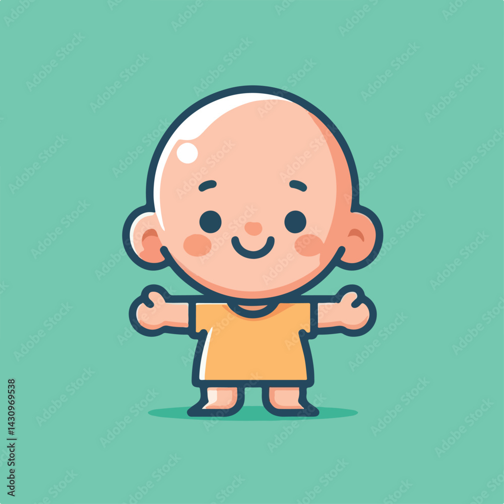 vector image of a bald child vector image of a bald child