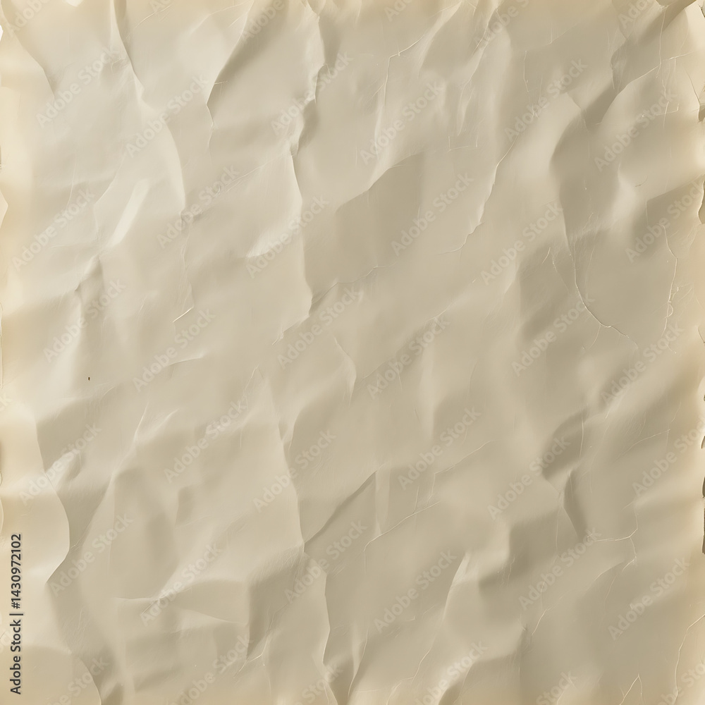Fototapeta premium Cream Colored Crumpled Paper Texture Background