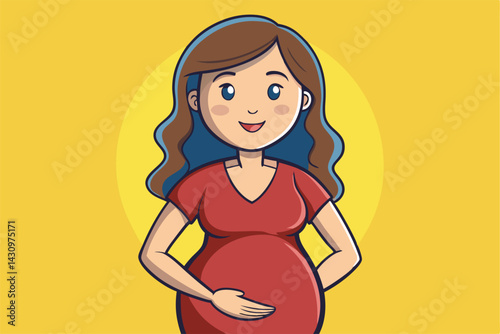 pregnant woman silhouette, side view, flowing hair, expectant mother