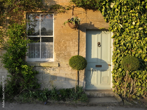 Beautiful old house on a street in an English village