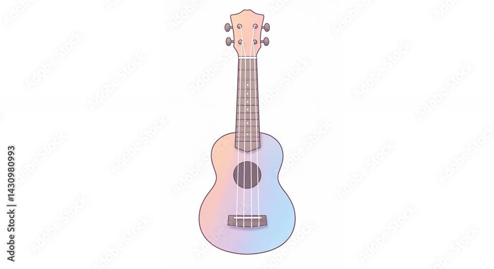 Naklejka premium Pastel ombre ukulele graphic illustration