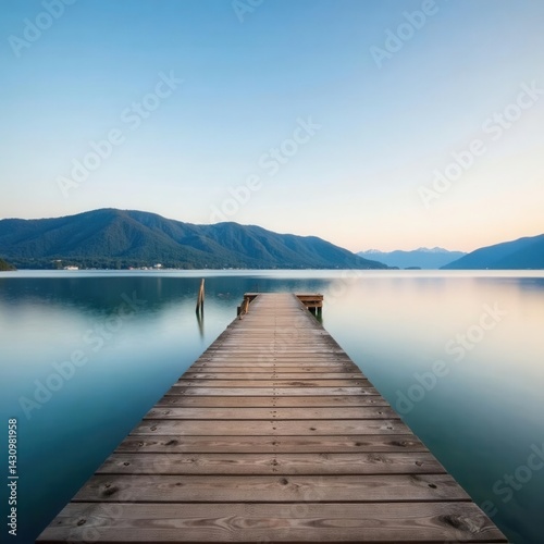 Wallpaper Mural Wooden jetty extending into calm Chiemsee waters, chiemsee, holiday Torontodigital.ca