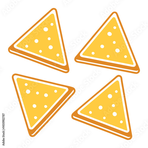 Triangular tortilla chips vector Art & Illustration