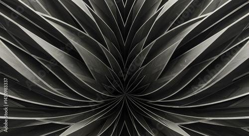 Wallpaper Mural Abstract Metal Sculpture Forms A Geometric Art In Monochromatic Tones Torontodigital.ca