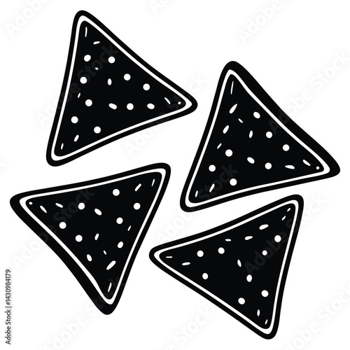 Triangular tortilla chips vector Art & Illustration