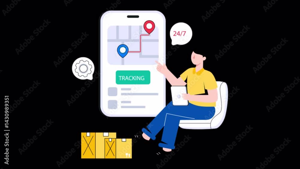 Order Tracking Motion Graphic Rendering with Transparent Alpha Channel and 4K Resolution Order Tracking Motion Graphic Rendering with Transparent Alpha Channel and 4K Resolution