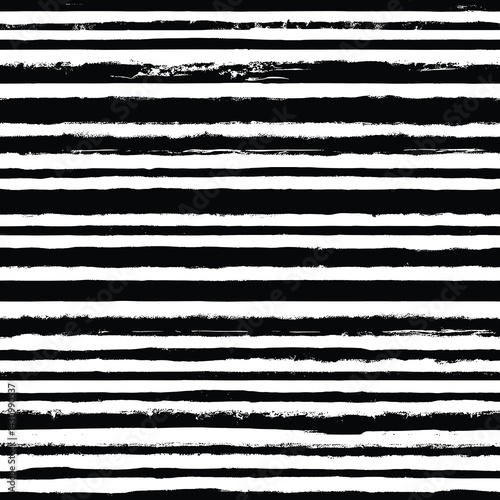 Seamless pattern, horizontal grunge stripes, rough vector background