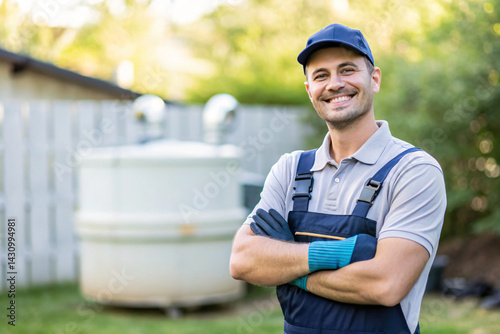 portrait of a professional septic tank maintenance specialist