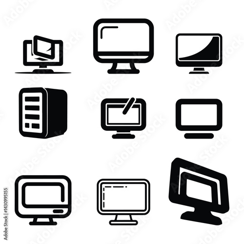 A compute vector set with white background