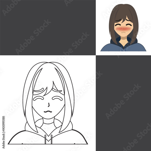 a young woman with her expression vector image
