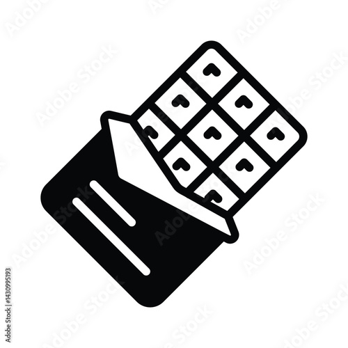 Chocolate bar icon creatively designed in glyph style