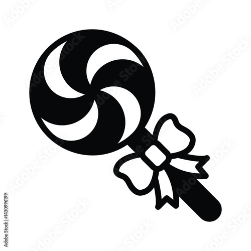 Catch as sight of this trendy glyph icon of swirl lollipop
