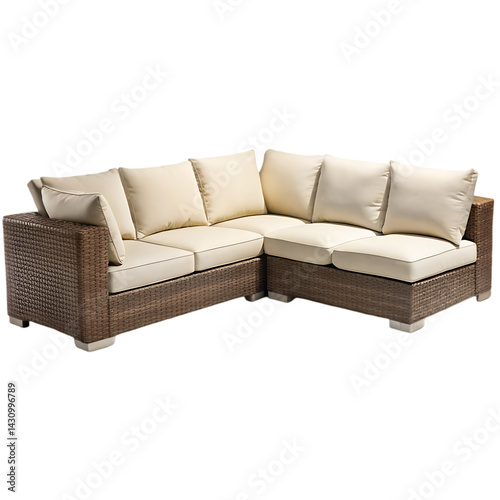 Luxury Rattan Corner Sofa: Modern Sectional Furniture Image