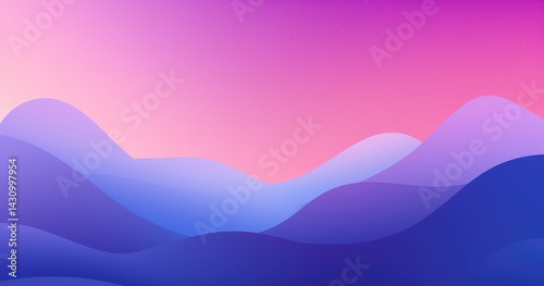 abstract background with various shapes and gradient colors on a purple background, vector illustration, flat design, simple lines
